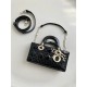 Dior Small Lady D-Joy Bag in Patent Cannage Calfskin - Black