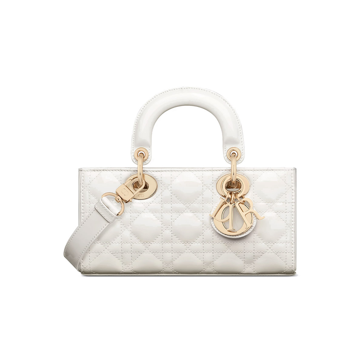 Dior Small Lady D-Joy Bag in Patent Cannage Calfskin - Latte