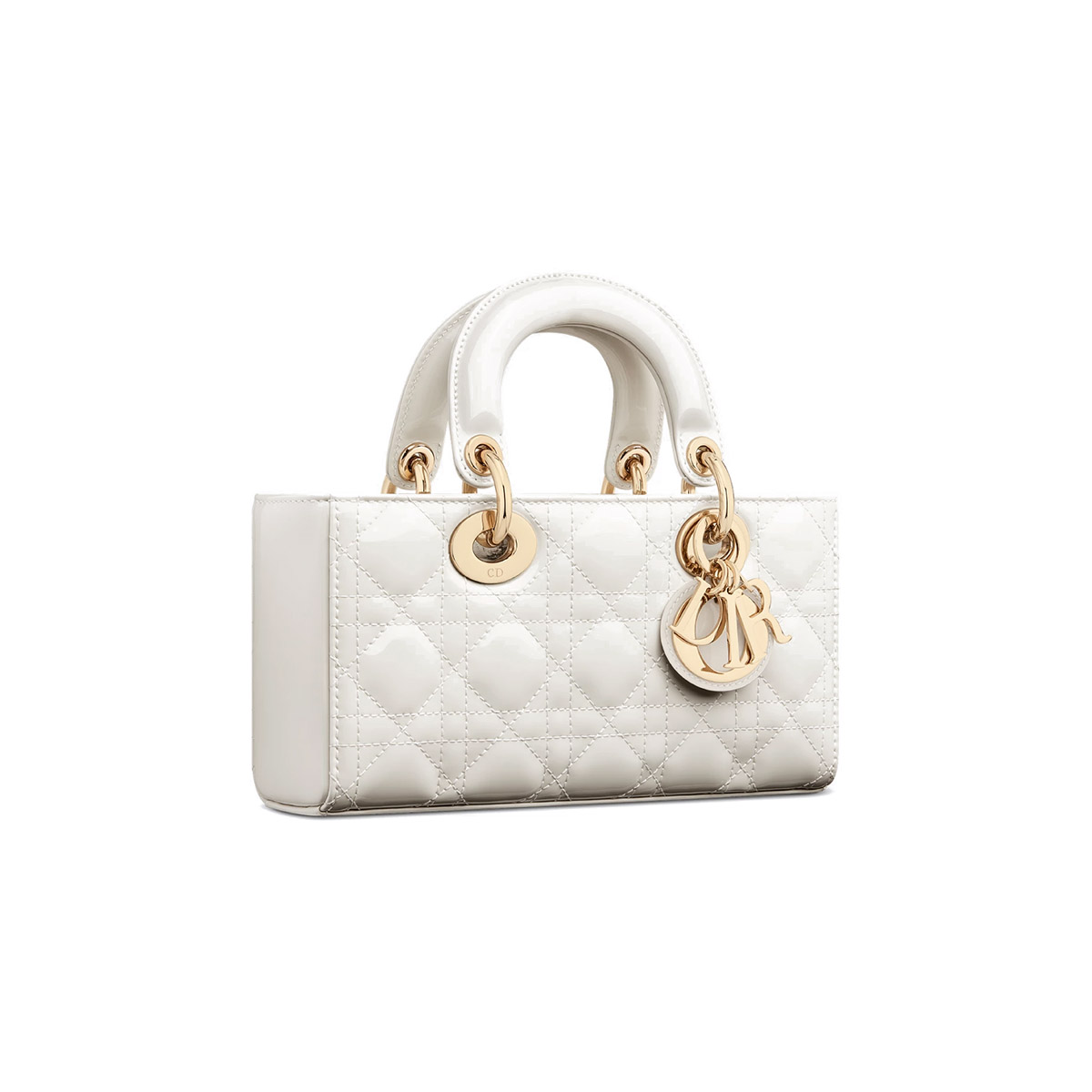 Dior Small Lady D-Joy Bag in Patent Cannage Calfskin - Latte