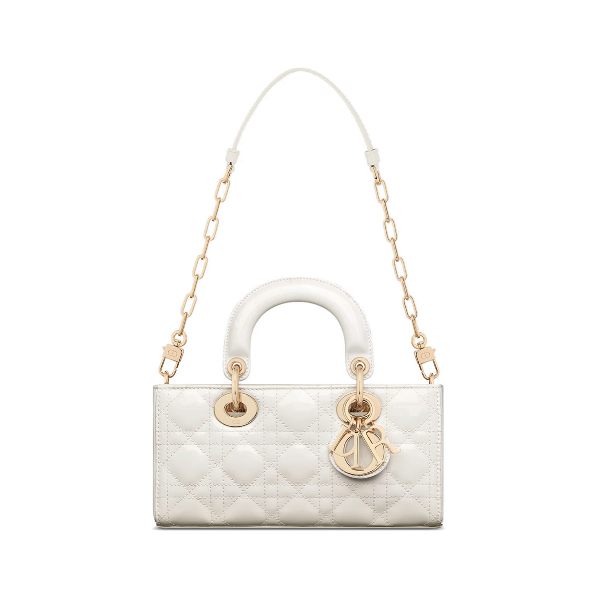 Dior Small Lady D-Joy Bag in Patent Cannage Calfskin - Latte