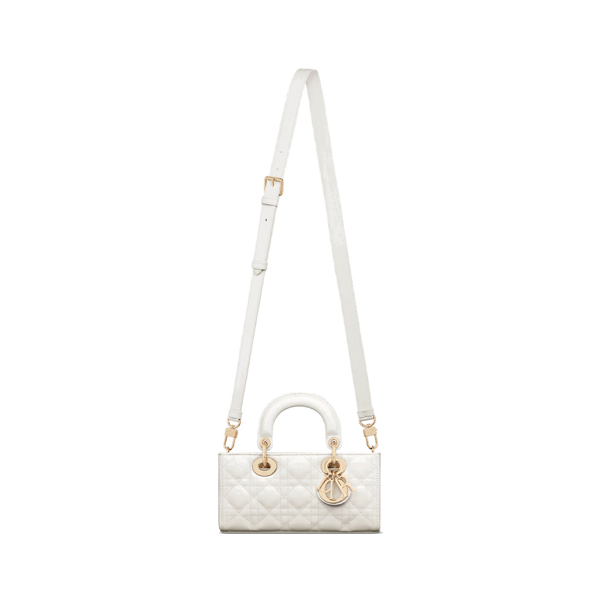 Dior Small Lady D-Joy Bag in Patent Cannage Calfskin - Latte