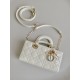 Dior Small Lady D-Joy Bag in Patent Cannage Calfskin - Latte