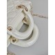 Dior Small Lady D-Joy Bag in Patent Cannage Calfskin - Latte