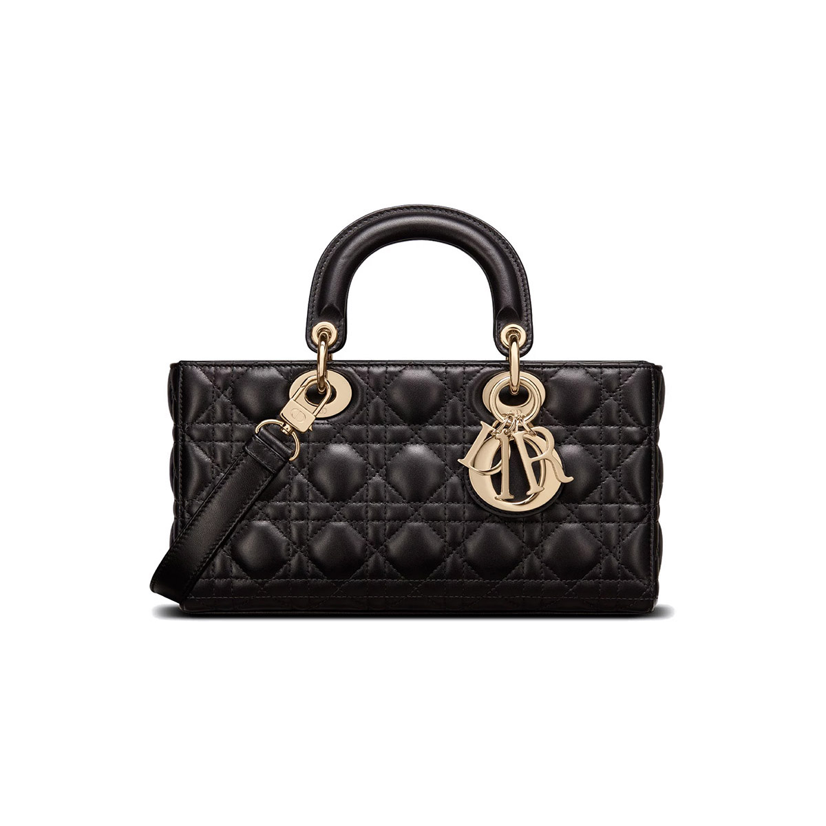 Dior Medium Lady D-Joy Bag in Cannage Lambskin - Black 