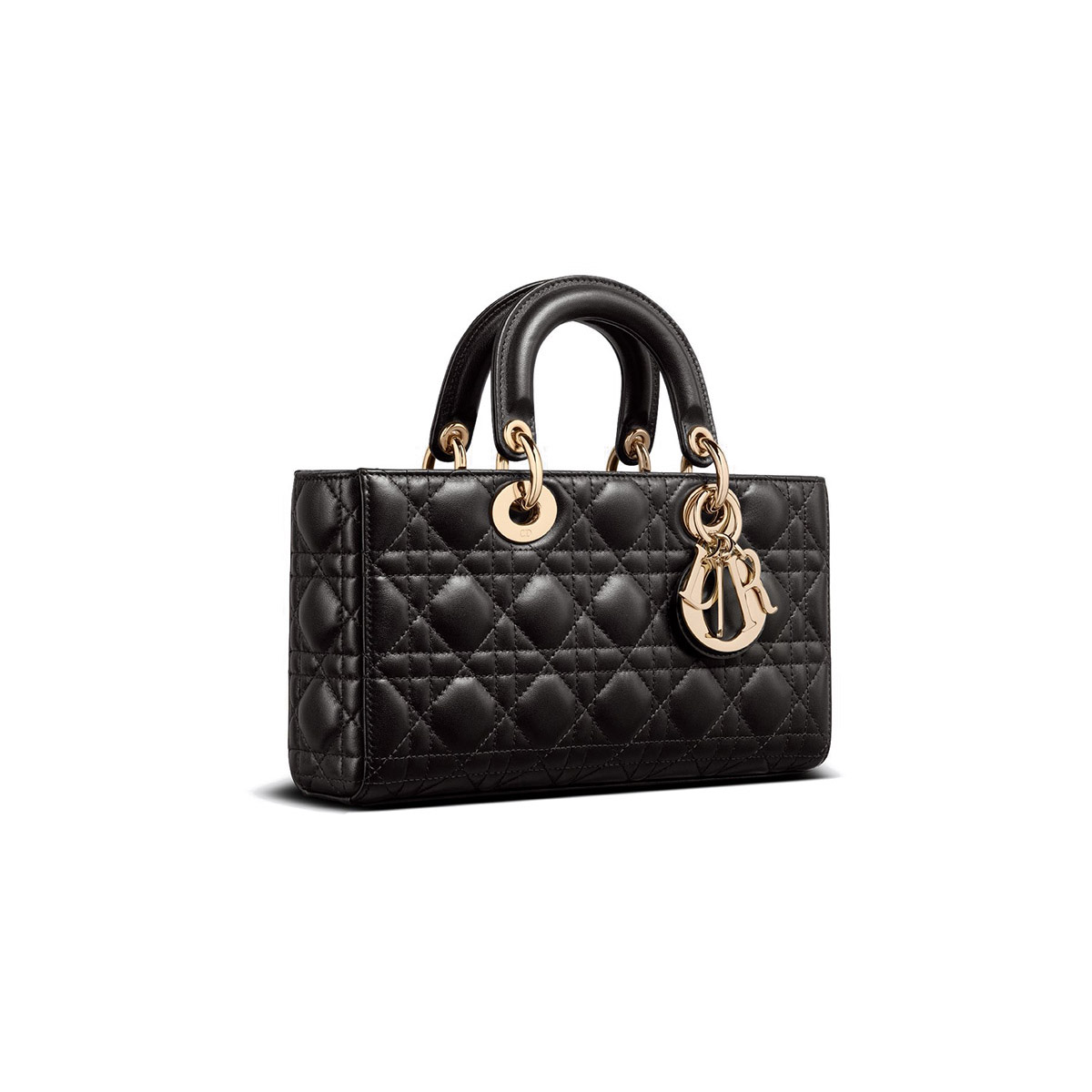 Dior Medium Lady D-Joy Bag in Cannage Lambskin - Black 