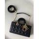 Dior Medium Lady D-Joy Bag in Cannage Lambskin - Black 