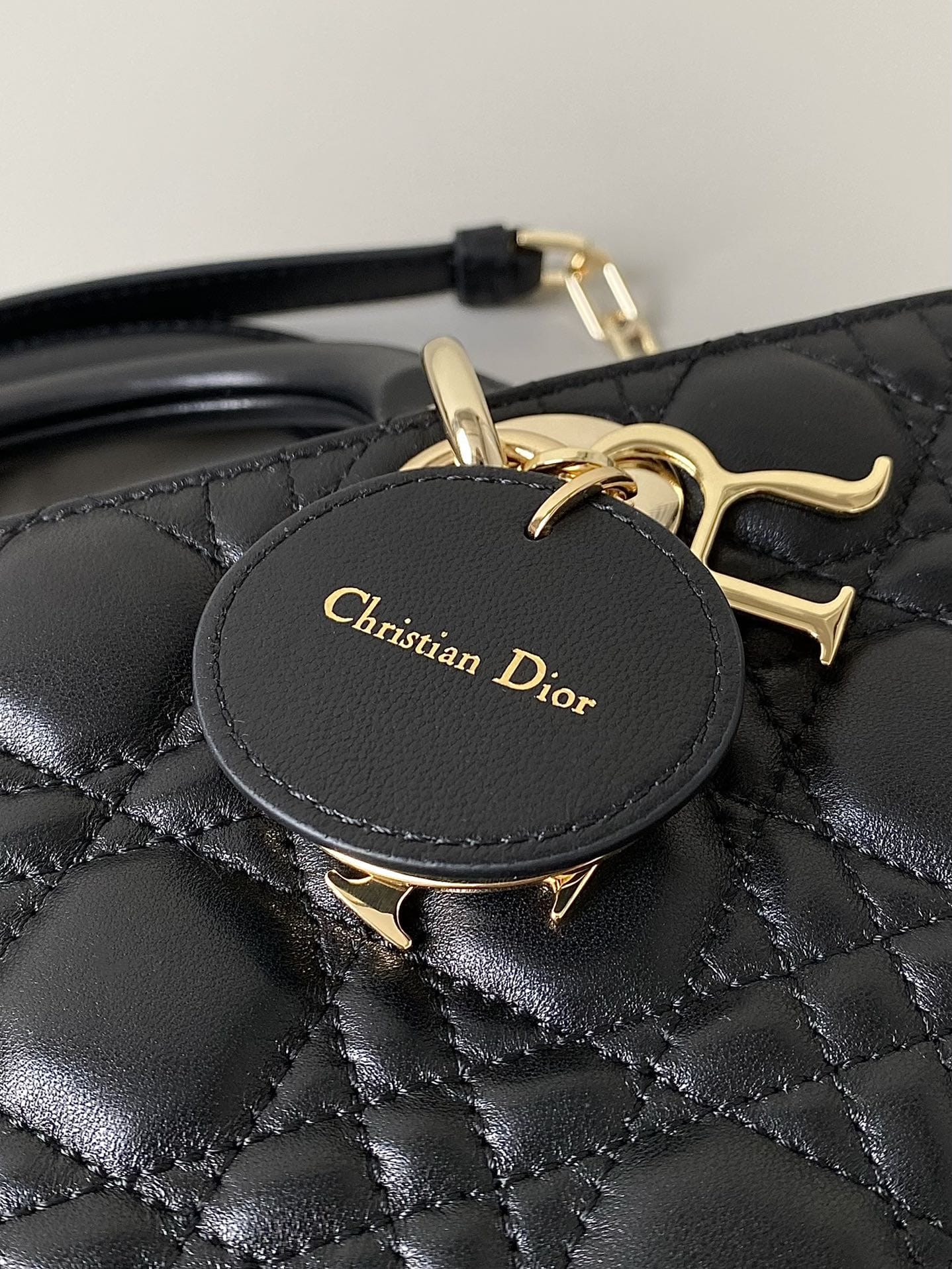 Dior Medium Lady D-Joy Bag in Cannage Lambskin - Black 