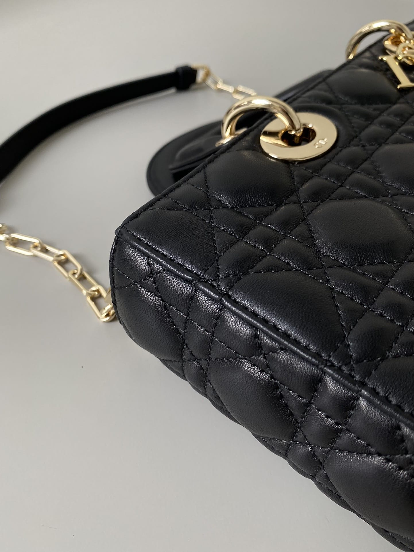 Dior Medium Lady D-Joy Bag in Cannage Lambskin - Black 