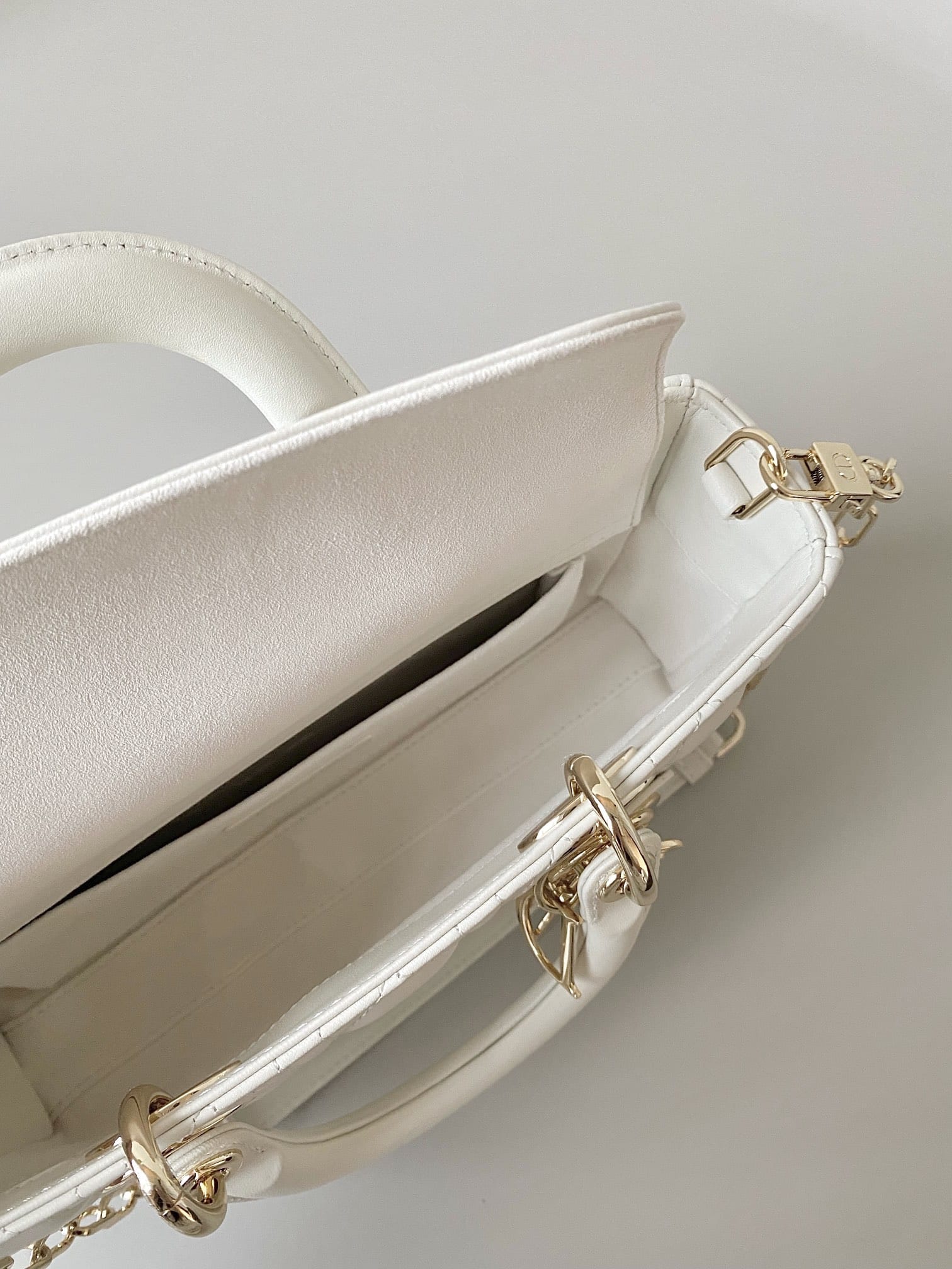 Dior Medium Lady D-Joy Bag in Cannage Lambskin - Latte