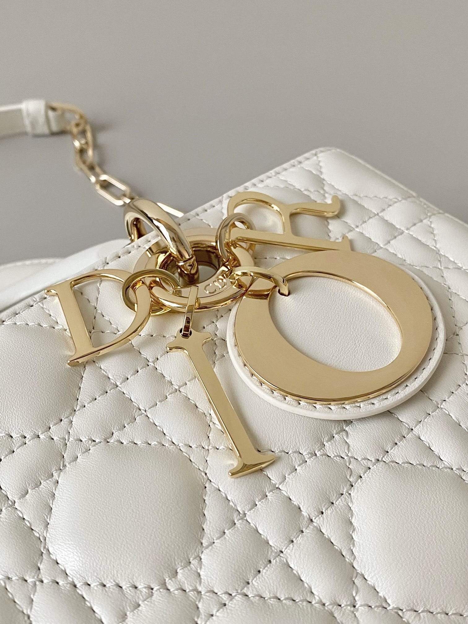 Dior Medium Lady D-Joy Bag in Cannage Lambskin - Latte