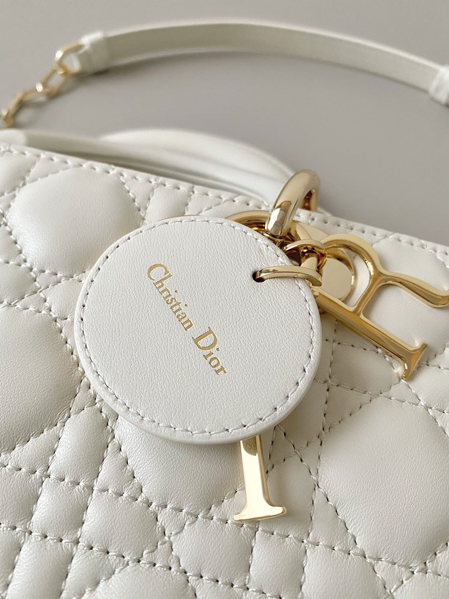 Dior Medium Lady D-Joy Bag in Cannage Lambskin - Latte