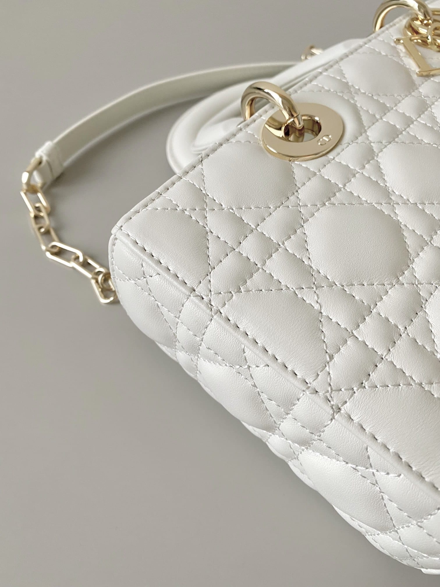 Dior Medium Lady D-Joy Bag in Cannage Lambskin - Latte