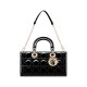 Dior Medium Lady D-Joy Bag in Patent Cannage Calfskin - Black