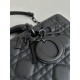 Dior Medium Lady D-Joy Bag in Cannage Calfskin - Ultramatte Black 