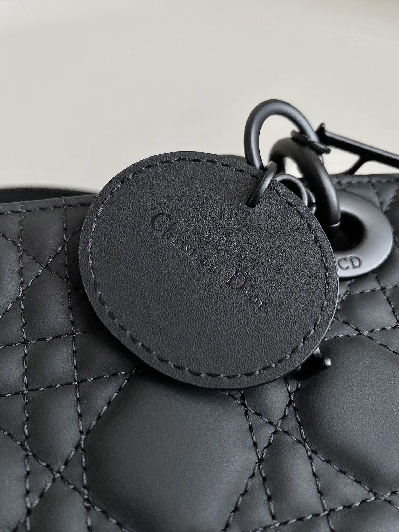 Dior Medium Lady D-Joy Bag in Cannage Calfskin - Ultramatte Black 