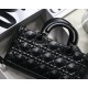 Dior Medium Lady D-Joy Bag in Diamond Motif Cannage Calfskin - Ultramatte Black 