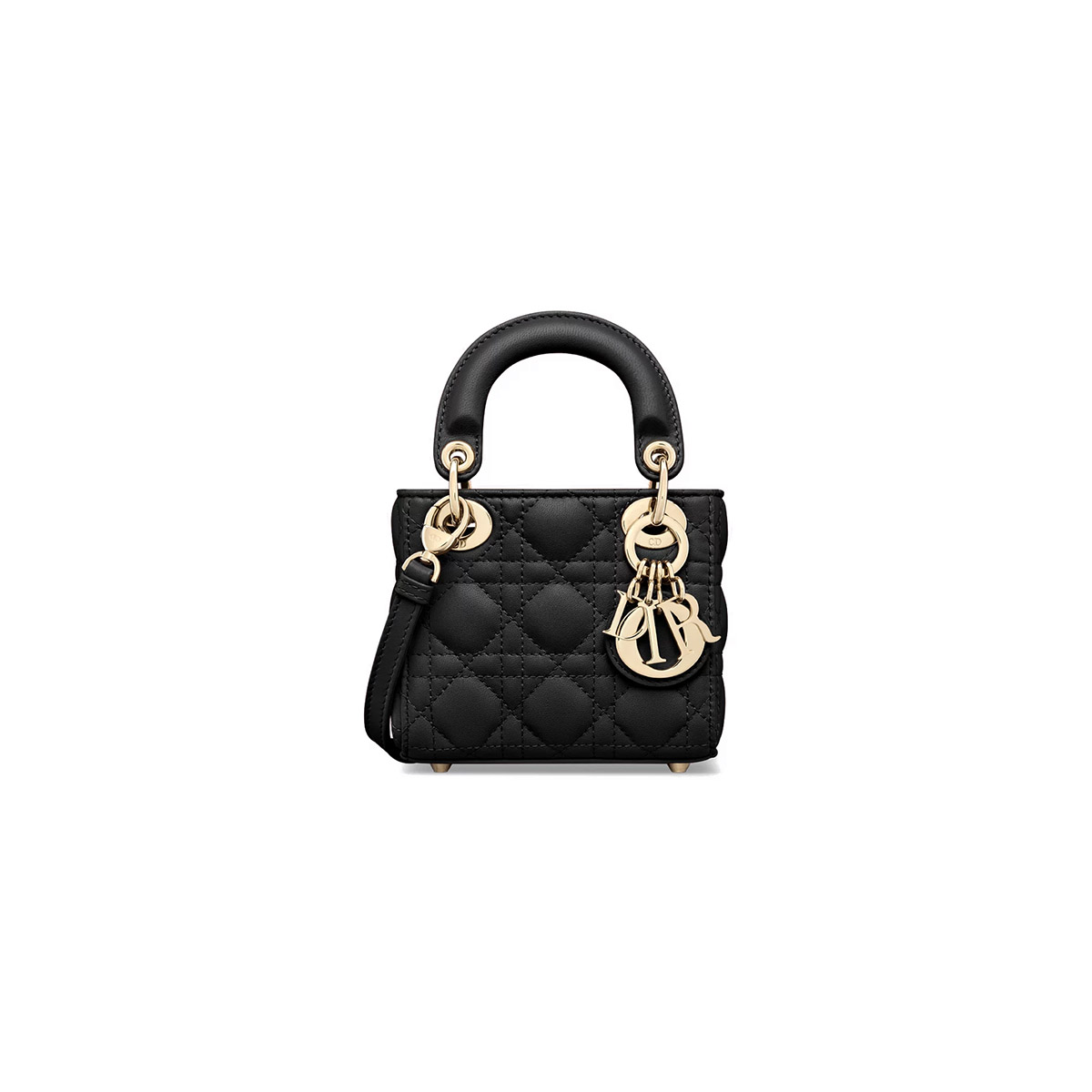 Dior Micro Lady Dior Bag in Cannage Lambskin - Black