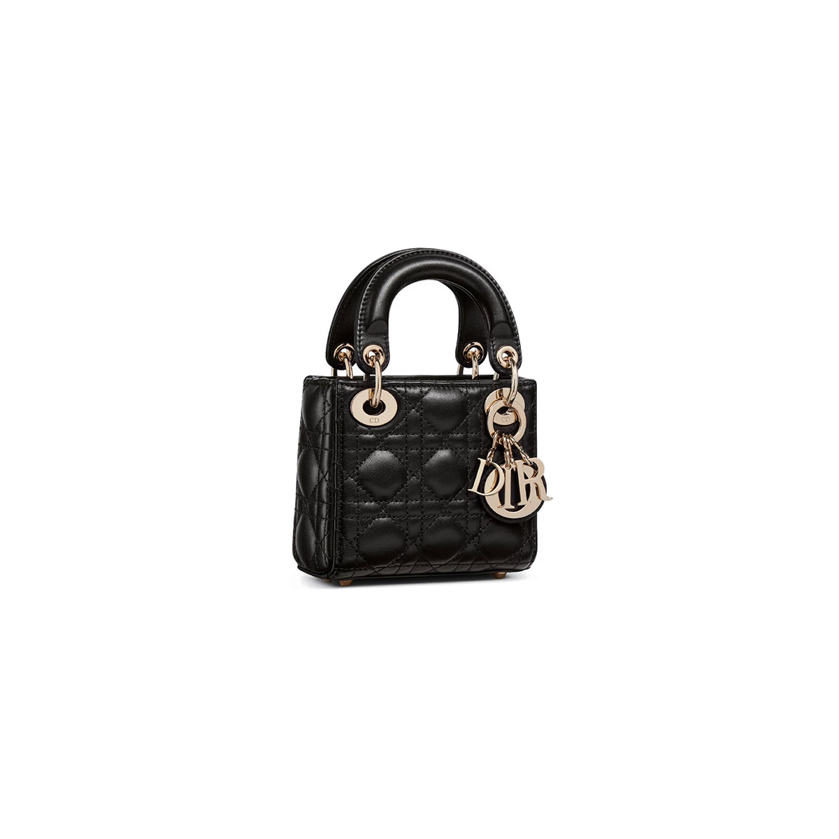 Dior Micro Lady Dior Bag in Cannage Lambskin - Black