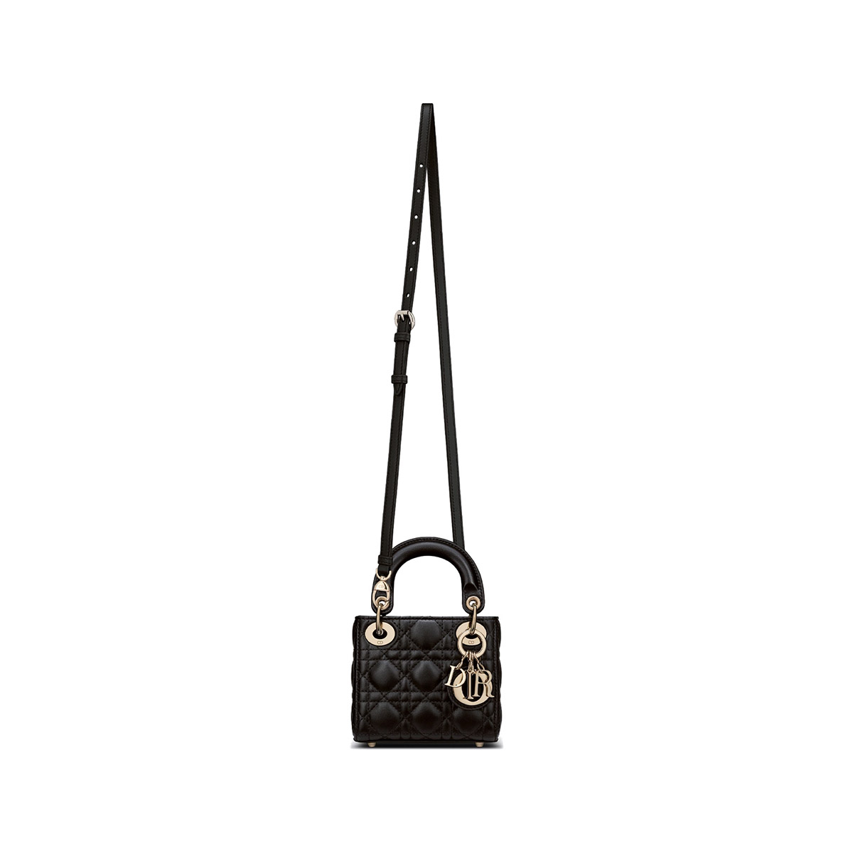 Dior Micro Lady Dior Bag in Cannage Lambskin - Black