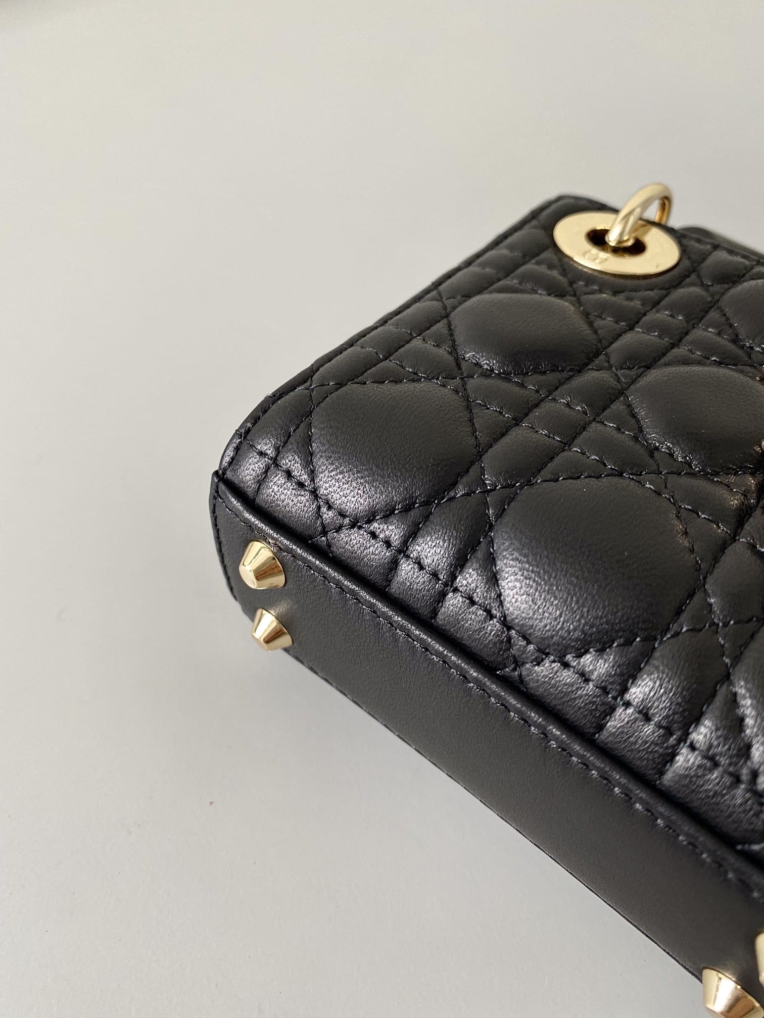 Dior Micro Lady Dior Bag in Cannage Lambskin - Black