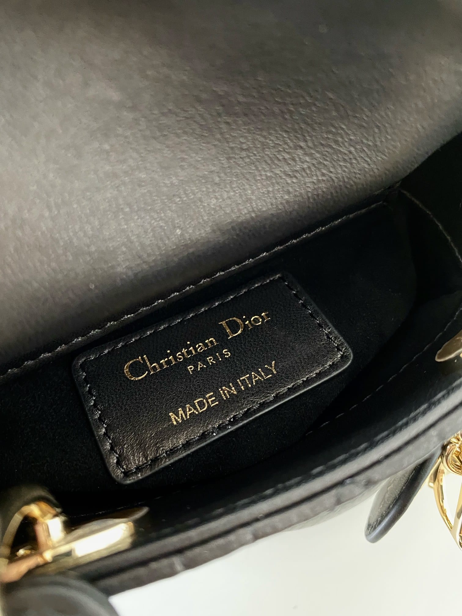 Dior Micro Lady Dior Bag in Cannage Lambskin - Black