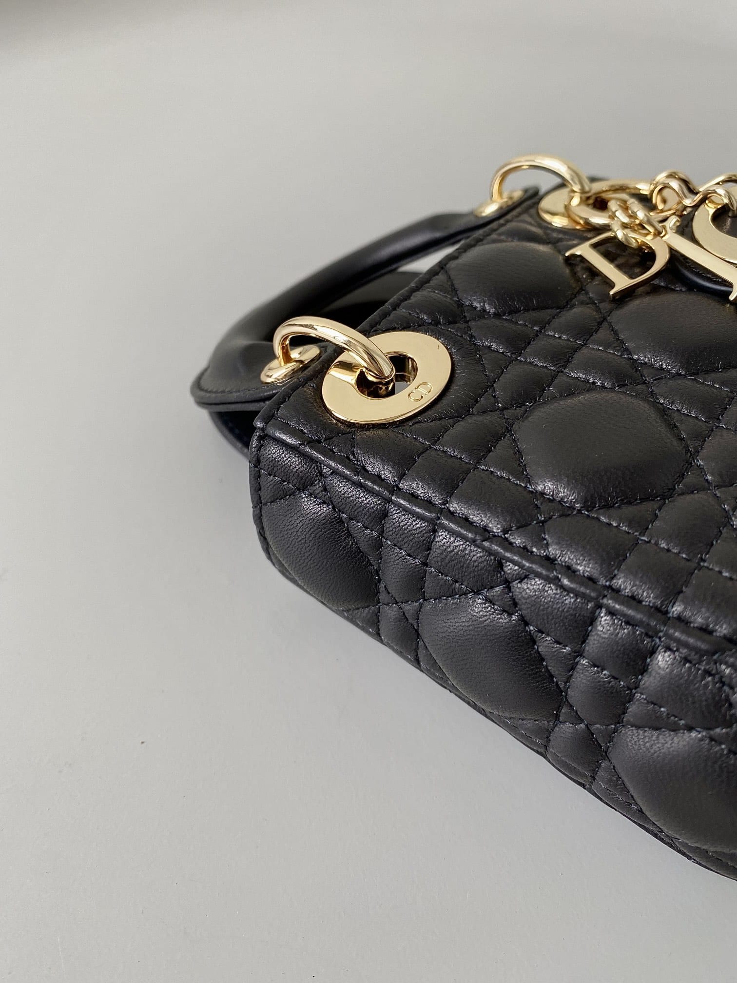 Dior Micro Lady Dior Bag in Cannage Lambskin - Black