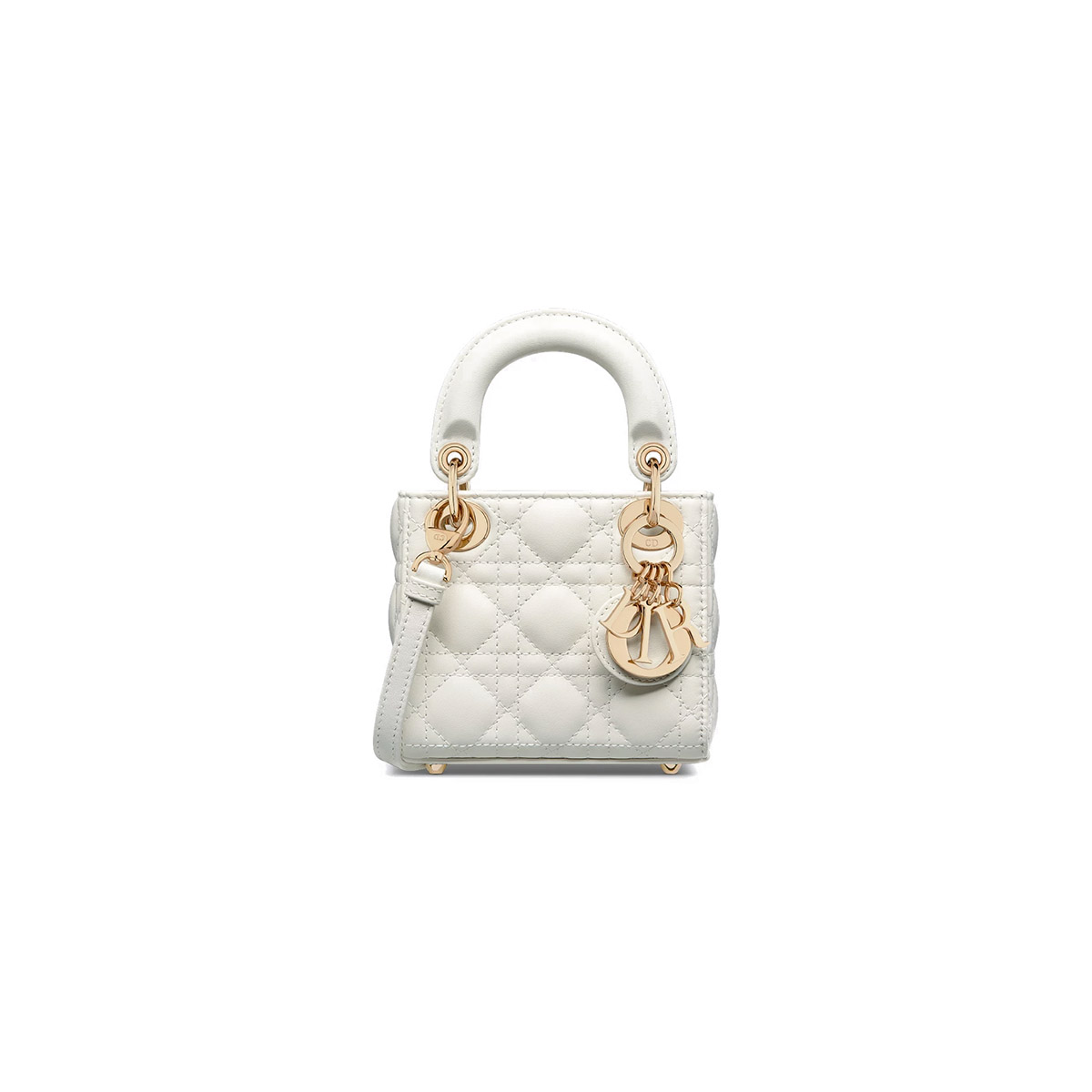 Dior Micro Lady Dior Bag in Cannage Lambskin - Latte