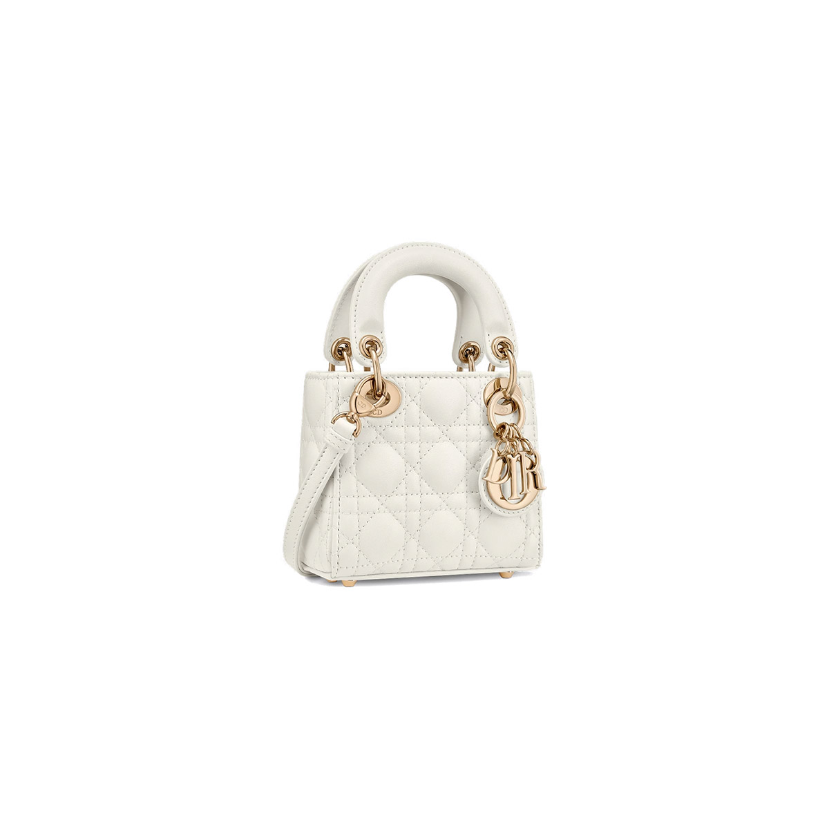 Dior Micro Lady Dior Bag in Cannage Lambskin - Latte