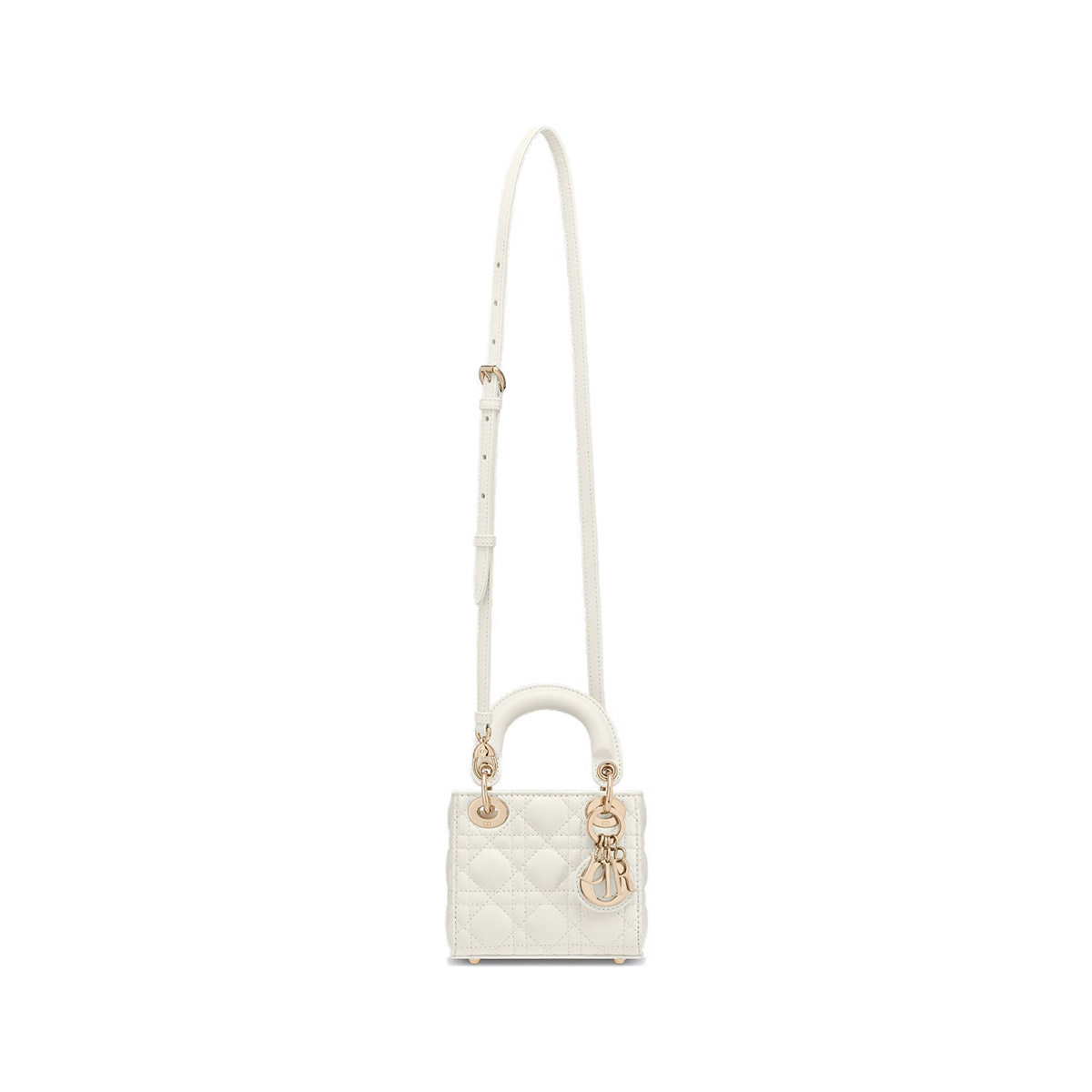 Dior Micro Lady Dior Bag in Cannage Lambskin - Latte