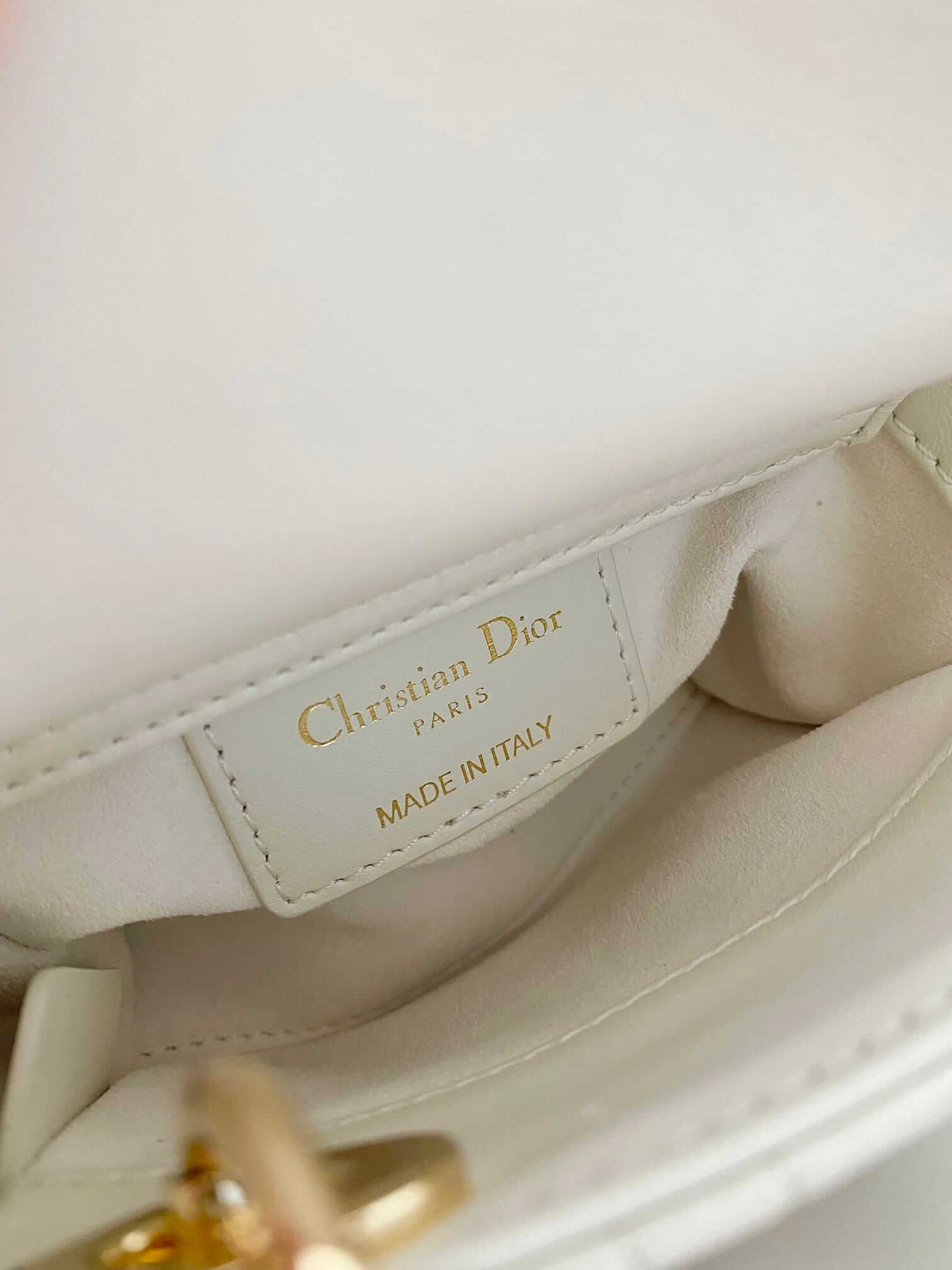 Dior Micro Lady Dior Bag in Cannage Lambskin - Latte