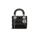 Dior Mini Lady Dior Bag in Cannage Lambskin - Black & Silver