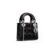 Dior Mini Lady Dior Bag in Cannage Lambskin - Black & Silver