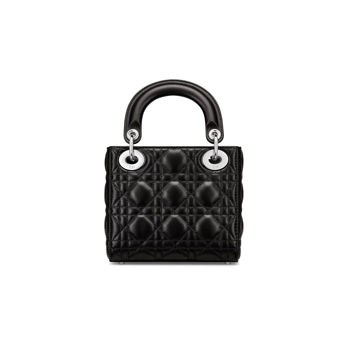 Dior Mini Lady Dior Bag in Cannage Lambskin - Black & Silver