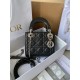 Dior Mini Lady Dior Bag in Cannage Lambskin - Black & Silver