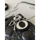 Dior Mini Lady Dior Bag in Cannage Lambskin - Black & Silver