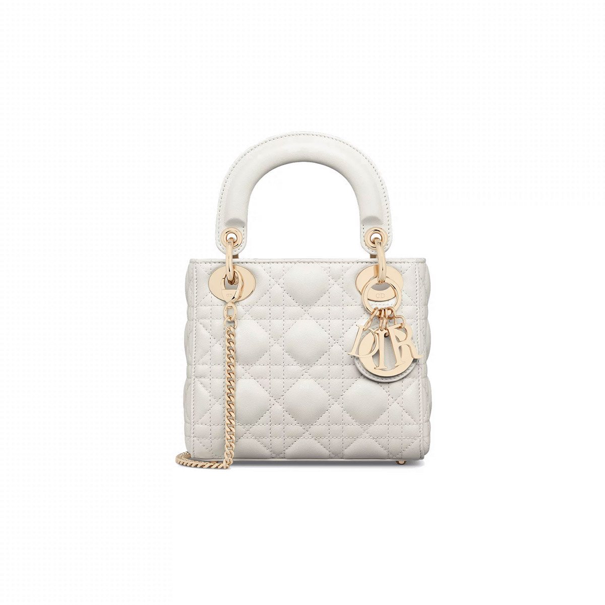 Dior Mini Lady Dior Bag in Cannage Lambskin - Latte