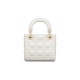 Dior Mini Lady Dior Bag in Cannage Lambskin - Latte