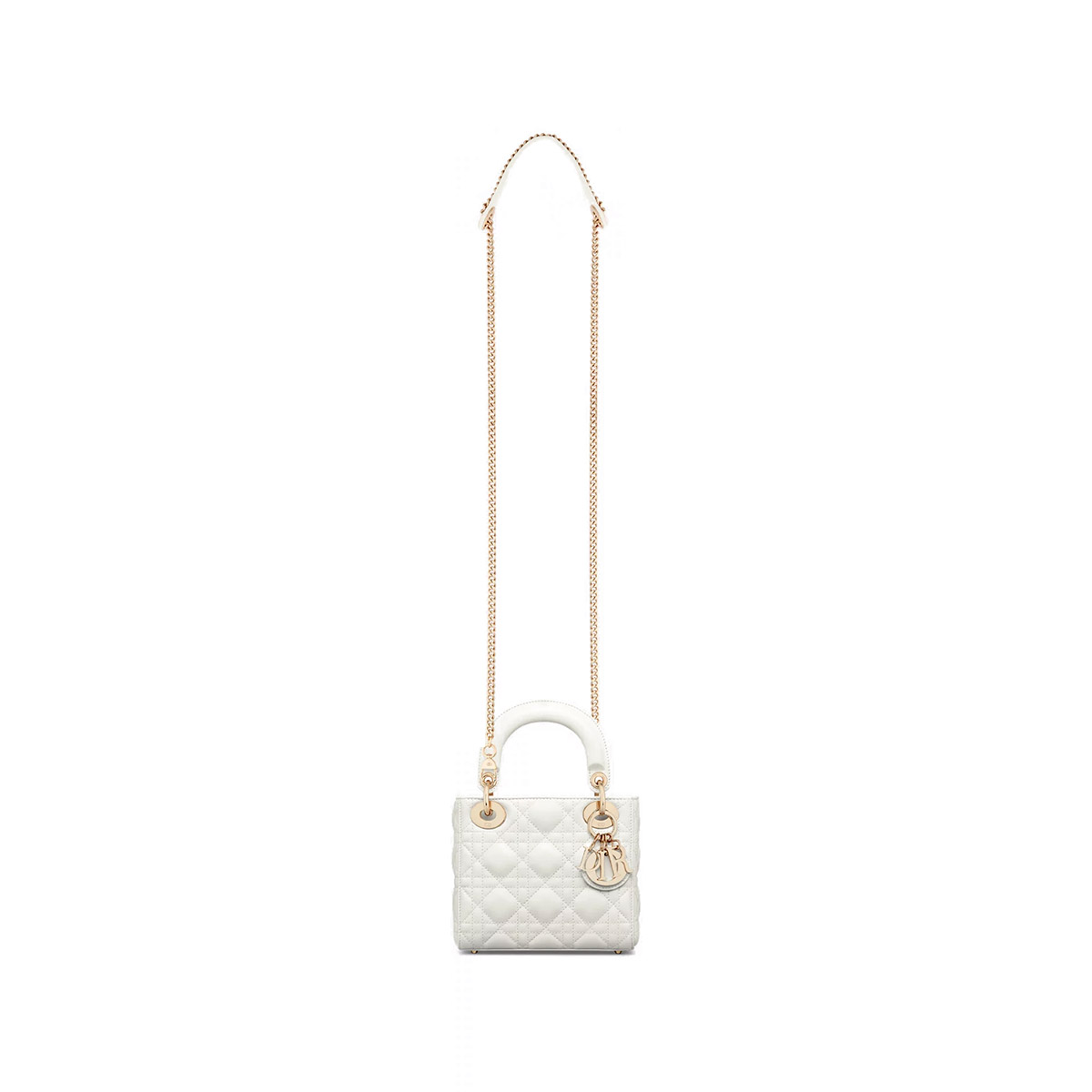 Dior Mini Lady Dior Bag in Cannage Lambskin - Latte