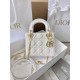 Dior Mini Lady Dior Bag in Cannage Lambskin - Latte