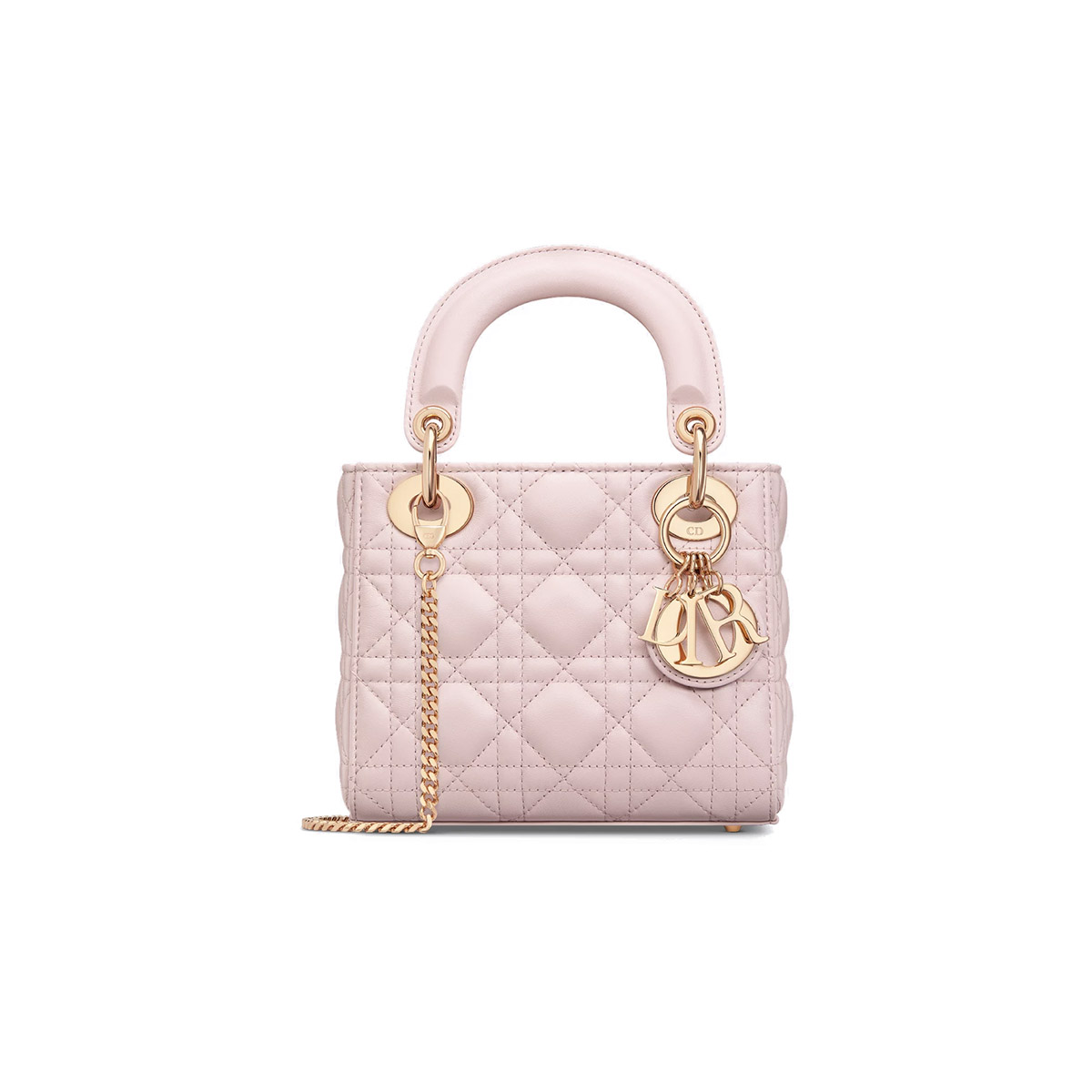 Dior Mini Lady Dior Bag in Cannage Lambskin - Pink