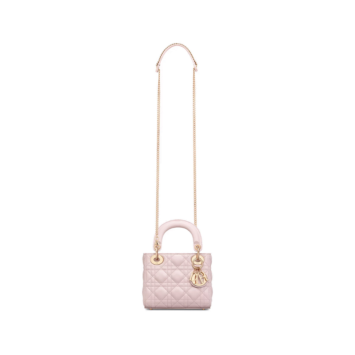 Dior Mini Lady Dior Bag in Cannage Lambskin - Pink