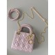 Dior Mini Lady Dior Bag in Cannage Lambskin - Pink