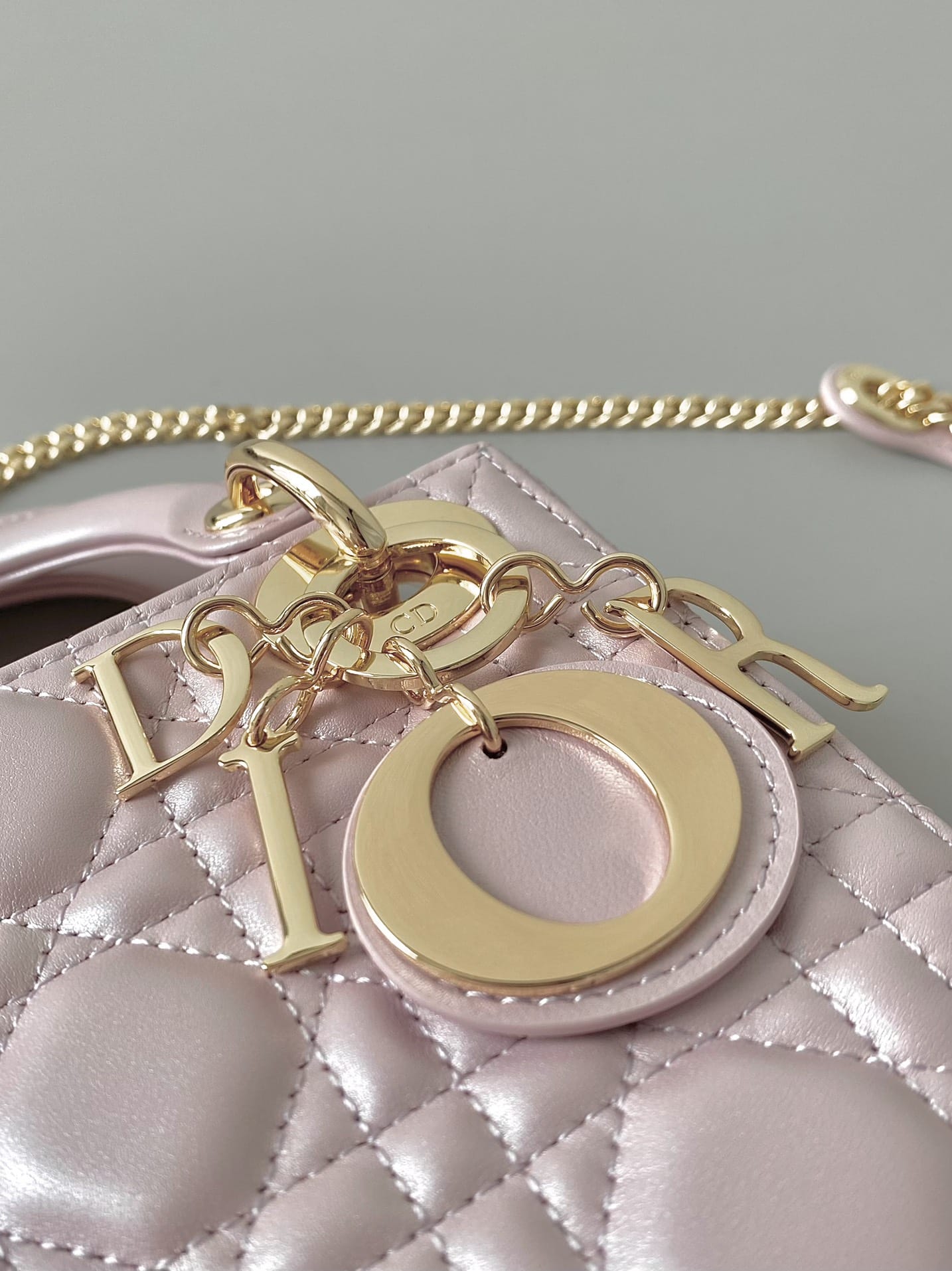 Dior Mini Lady Dior Bag in Cannage Lambskin - Pink