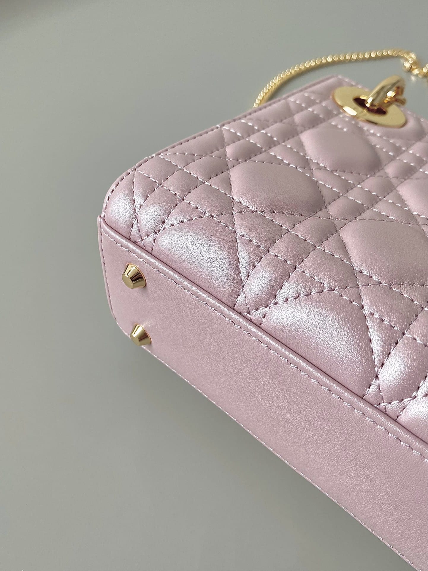 Dior Mini Lady Dior Bag in Cannage Lambskin - Pink