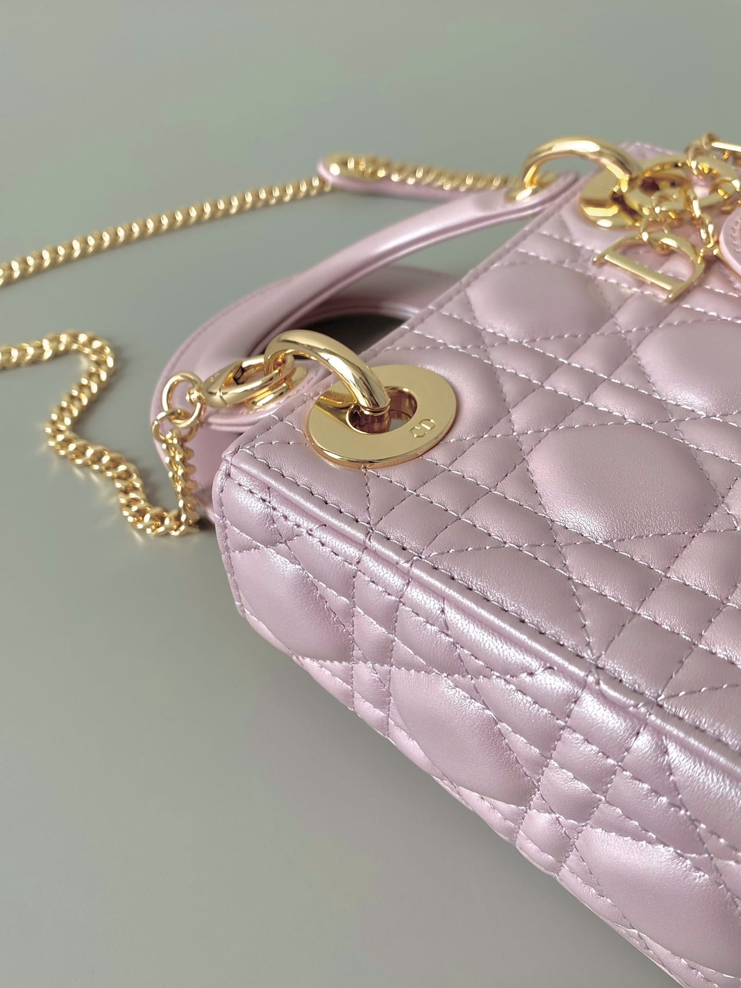 Dior Mini Lady Dior Bag in Cannage Lambskin - Pink