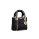 Dior Mini Lady Dior Bag in Patent Cannage Calfskin - Black