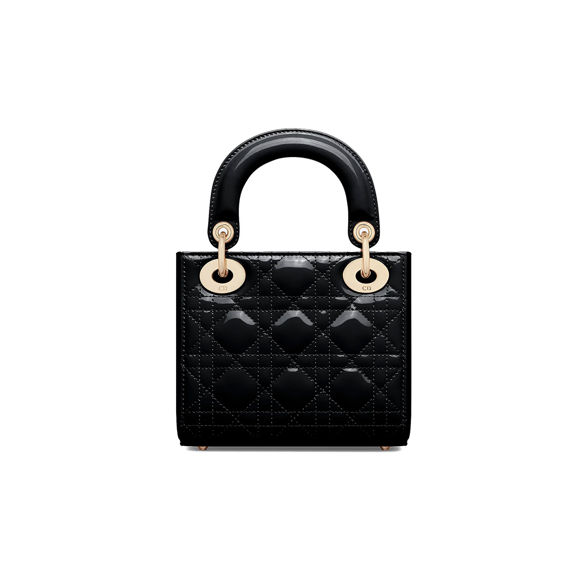 Dior Mini Lady Dior Bag in Patent Cannage Calfskin - Black