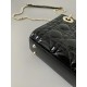 Dior Mini Lady Dior Bag in Patent Cannage Calfskin - Black