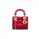 Dior Mini Lady Dior Bag in Patent Cannage Calfskin - Cherry Red