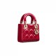 Dior Mini Lady Dior Bag in Patent Cannage Calfskin - Cherry Red